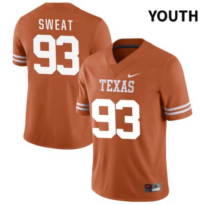 Texas Longhorns Youth #93 T'Vondre Sweat Authentic Orange NIL 2022 College Football Jersey JLL52P3O